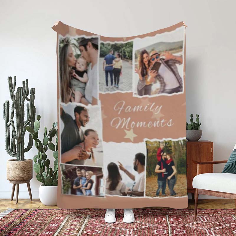 Custom 7 Photos Family Memory Blanket for Lovely Family