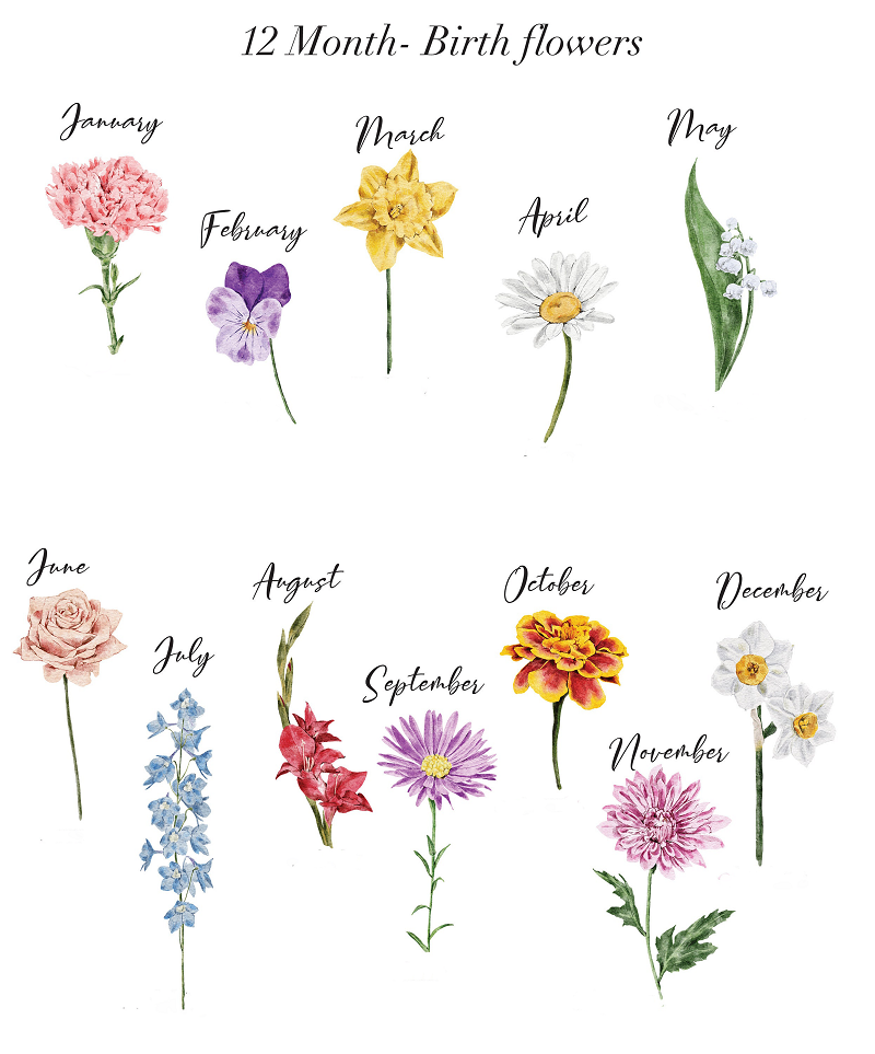 Birth Flower Plate Personalized