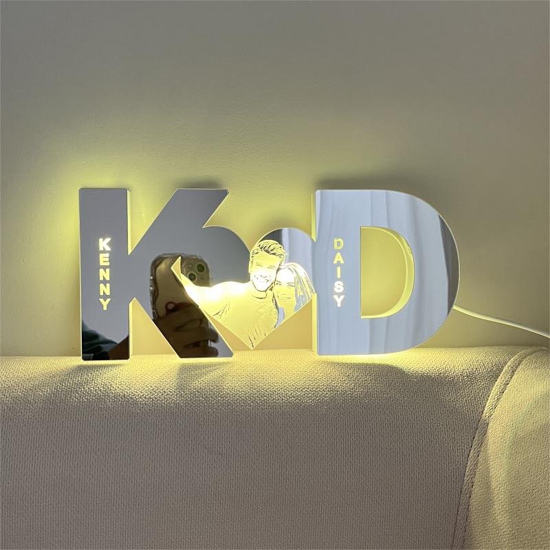 Couple LED Mirror Light Personalized