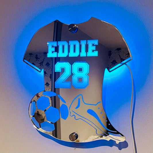 Football Glow Mirror Personalized