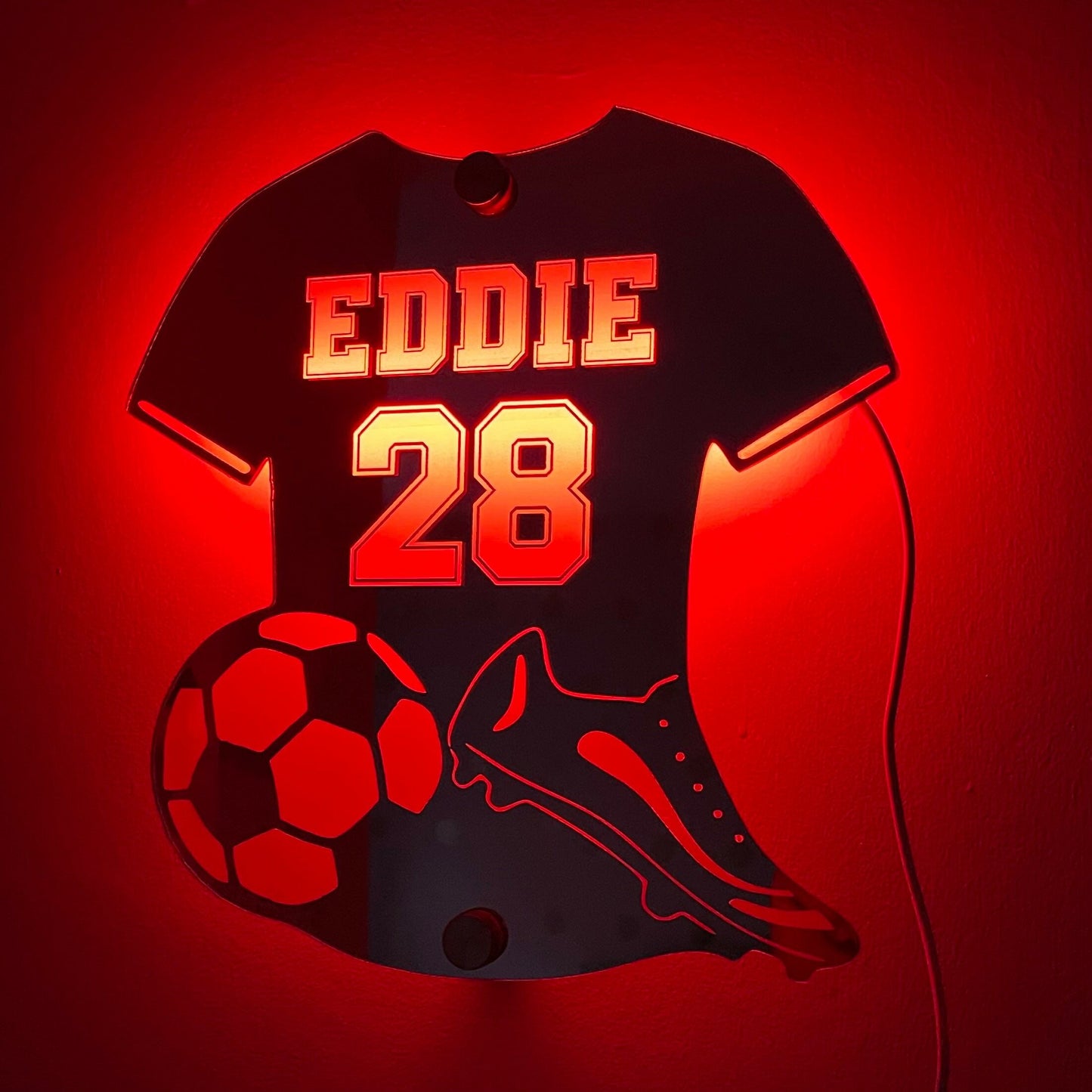 Football Glow Mirror Personalized