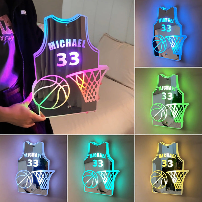 Basketball Glow Mirror Personalized