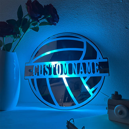 Volleyball Glow Mirror Personalized