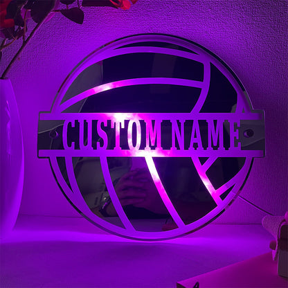 Volleyball Glow Mirror Personalized