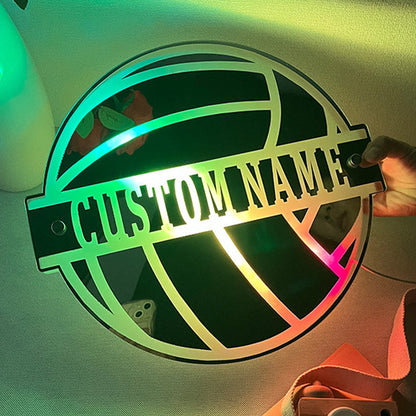 Volleyball Glow Mirror Personalized