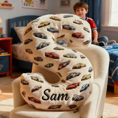 Alphabet Car Pillow Personalized