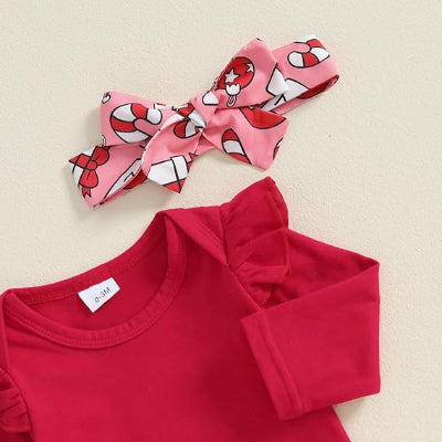 Ensemble Fille - FestiveCharm™ - Rouge Santa